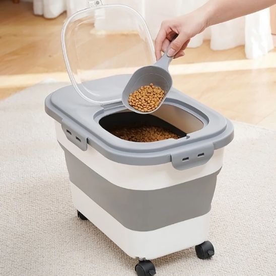 boite a croquettes pour chat blanc