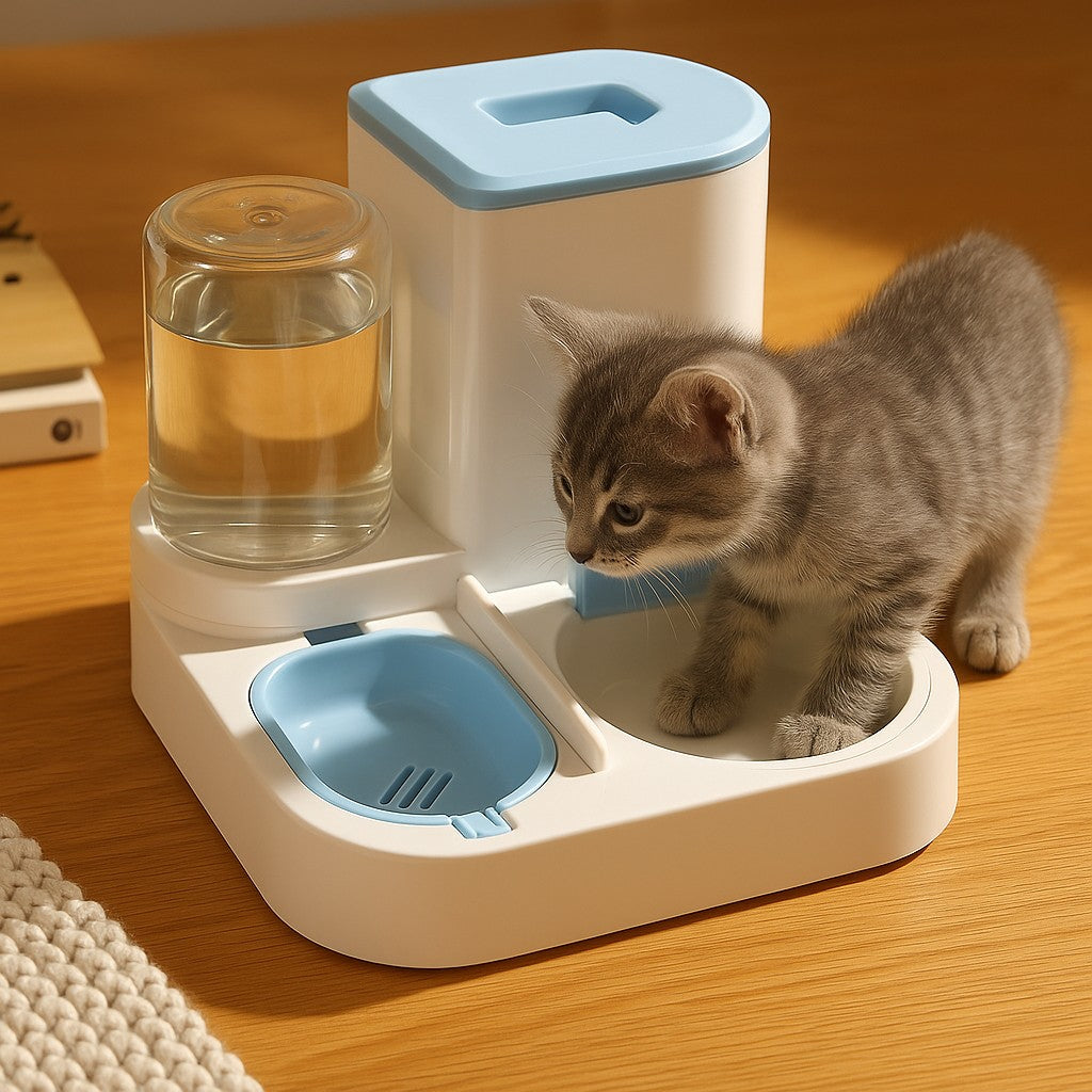 distributeur croquette chat avec petit chat