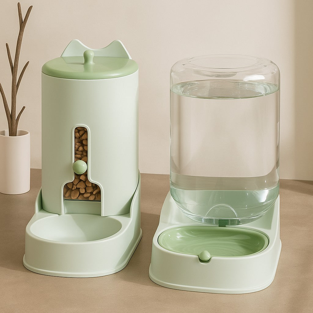 distributeur croquette chat vert