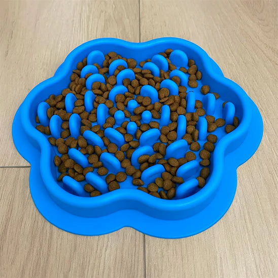 Gamelle anti-glouton fleur pour chat â silicone