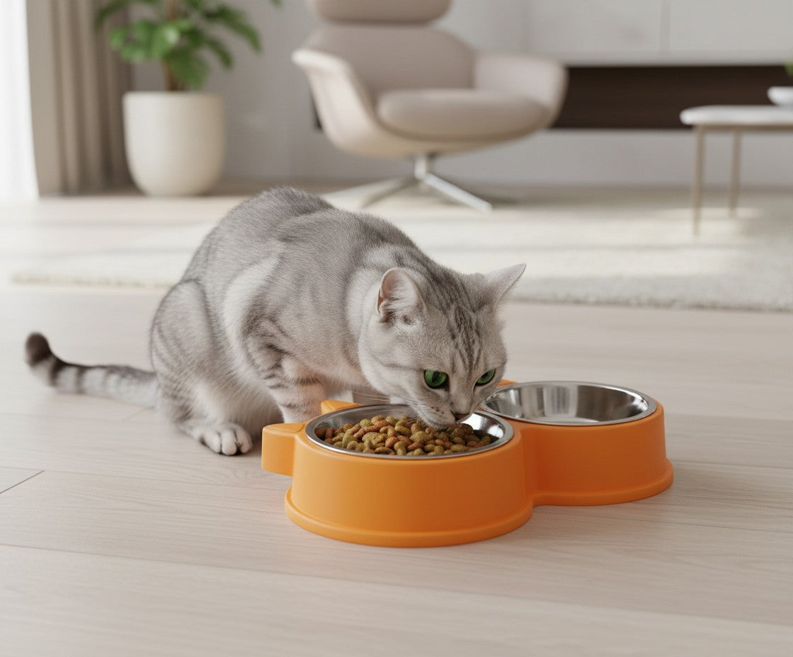 gamelle pour chat sublime avec une touche orange