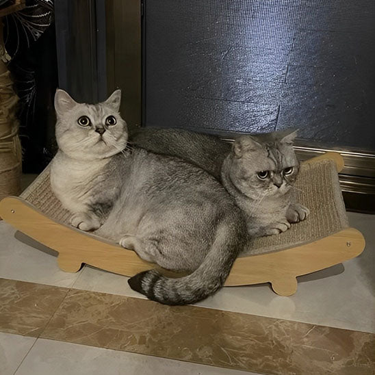 grattoir chat avec deux chats