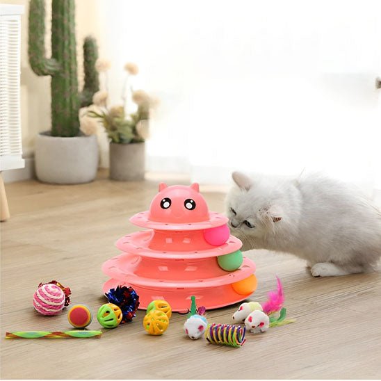 jeux pour chat pyramide rose fascinante