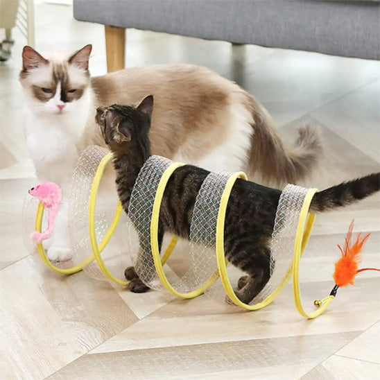 jeux pour chat spirale avec plume rouge