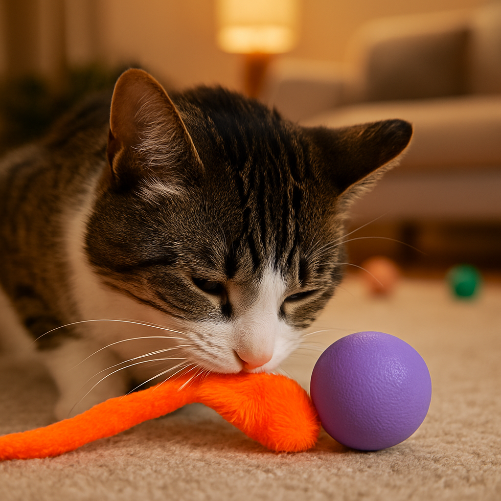 jouet pour chat plume orange