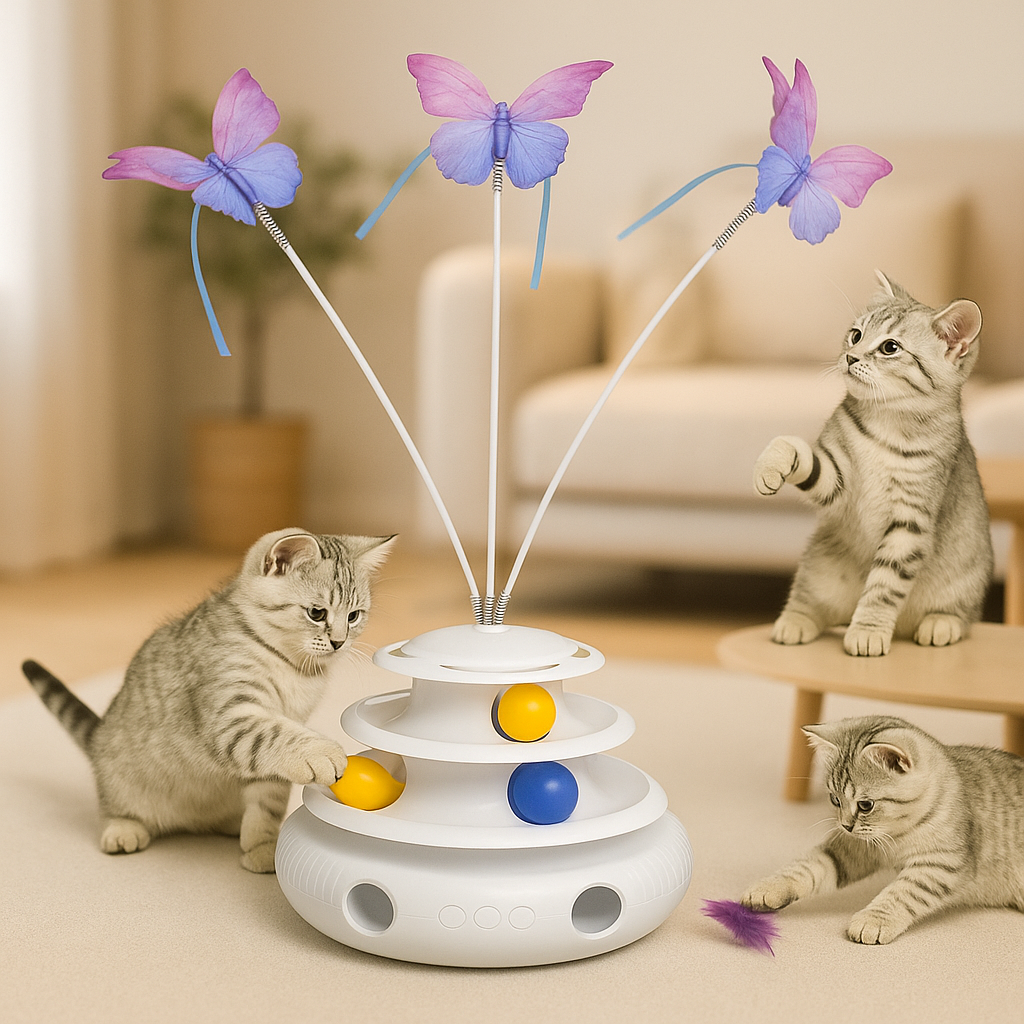 jouets interactifs pour chat amusant trois papillons