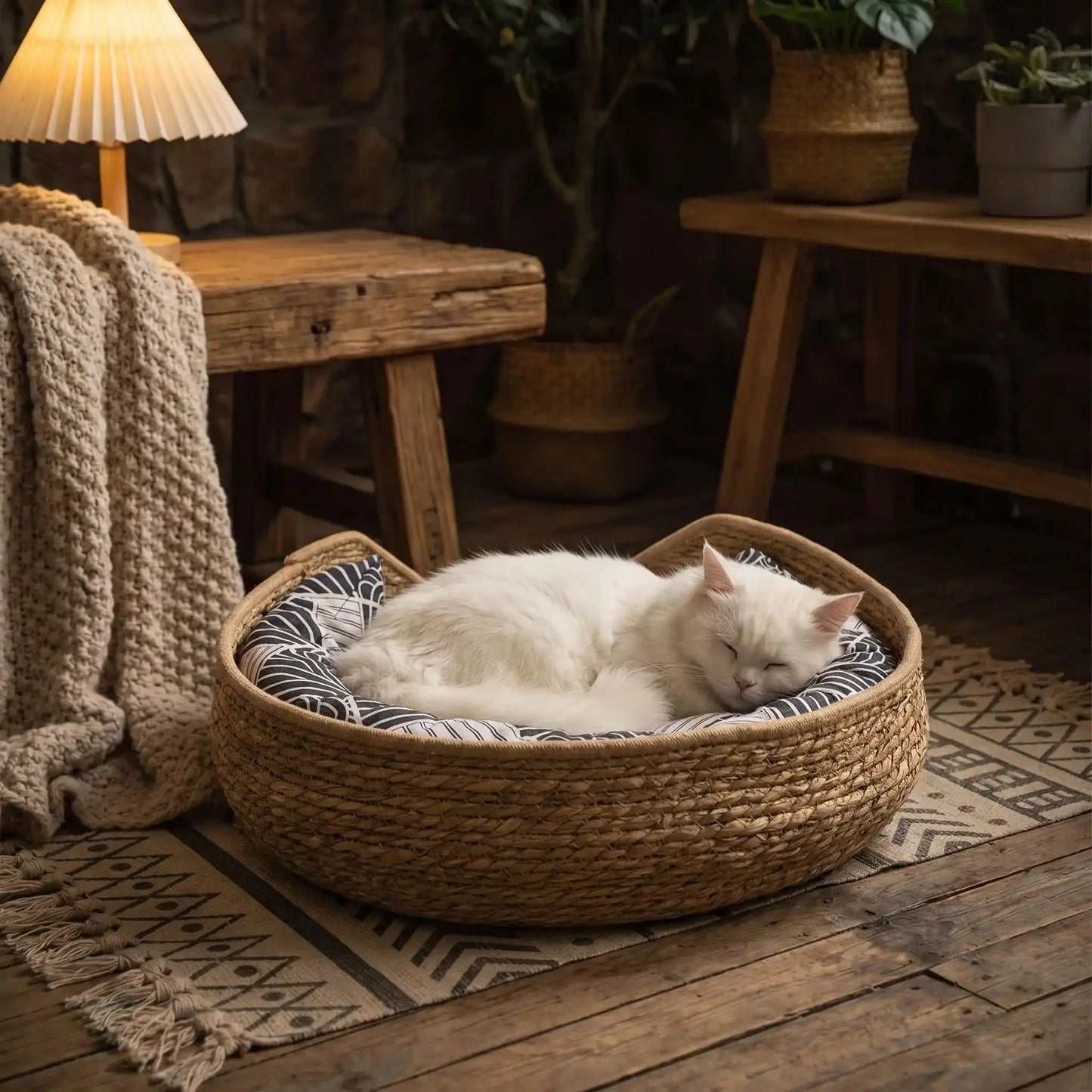 Panier en osier pour chat | Le Refuge Tressé