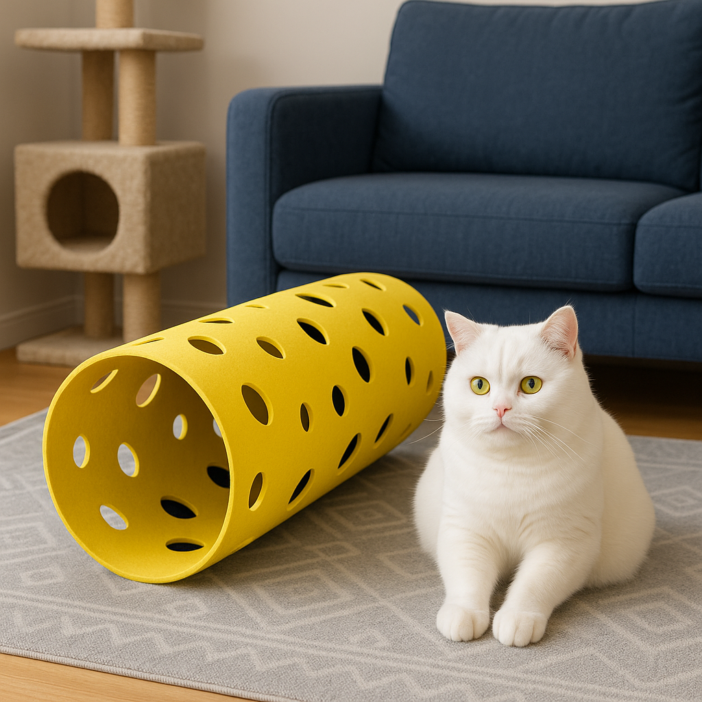 tunnelpour chat avec chat blanc