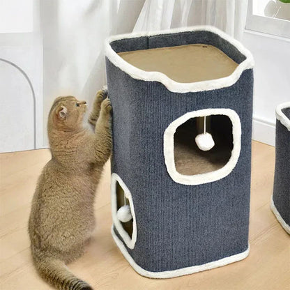 arbre a chat bleu avec boule amusante