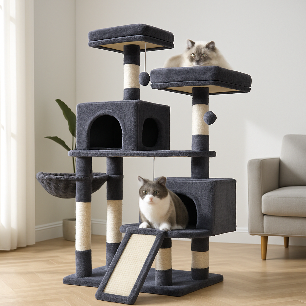 arbre a chat gris fonce