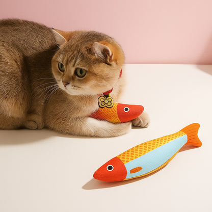 chat jouet poisson avec chat