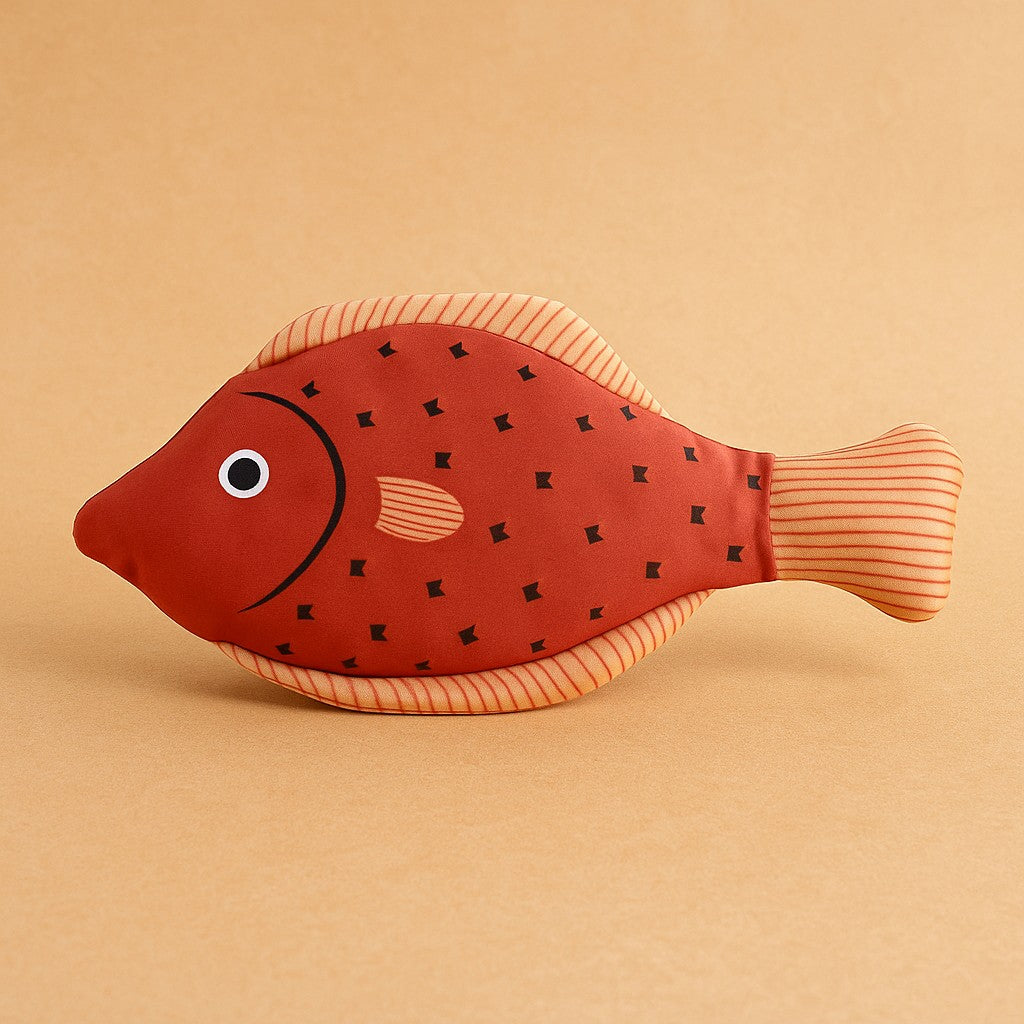 chat jouet poisson orange amusant