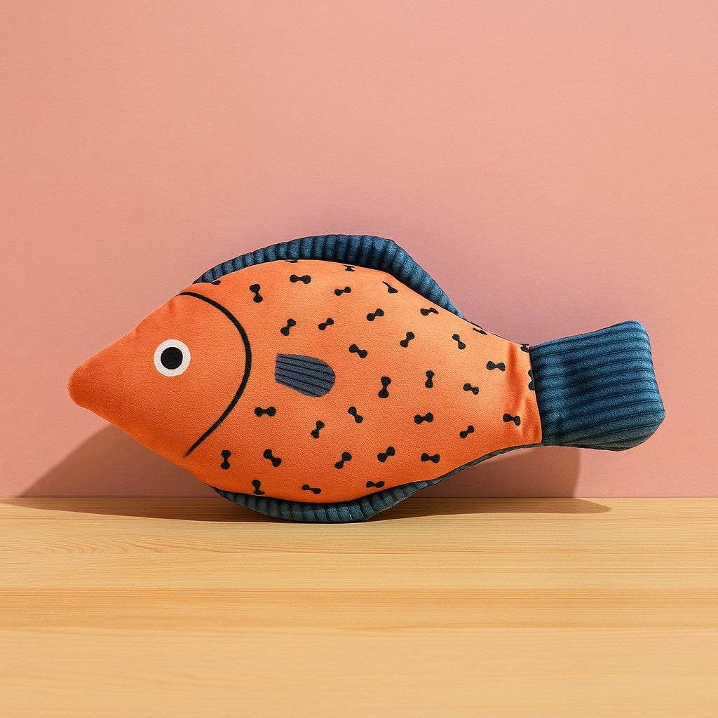 chat jouet poisson rose amusant