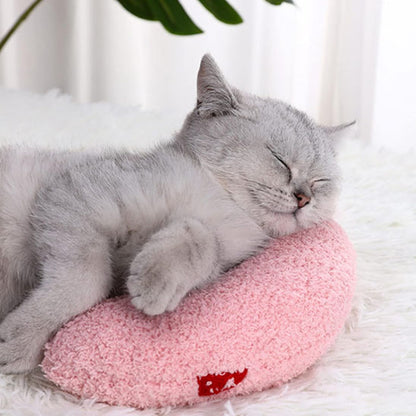 coussin pour chat rose avec un coeur