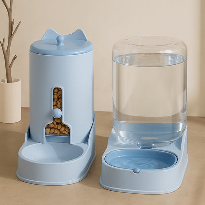 distributeur croquette chat bleu