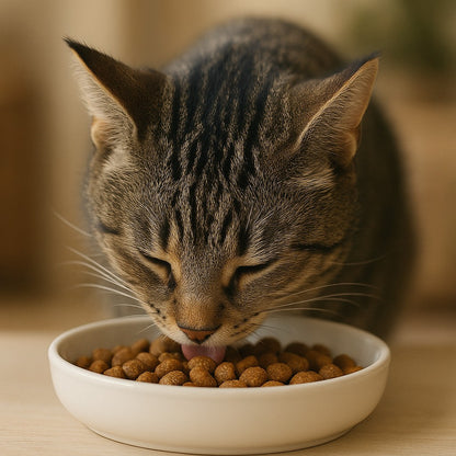 gamelle anti glouton blanc avec beau chat