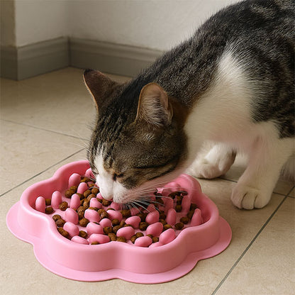 gamelle anti glouton chat avec magnifique fleur