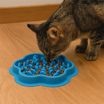 Gamelle anti-glouton fleur pour chat – silicone