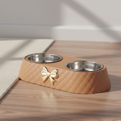 gamelle chat avec boucle brune rayonnante