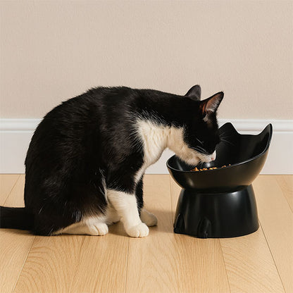 gamelle chat surelevee noire avec chat