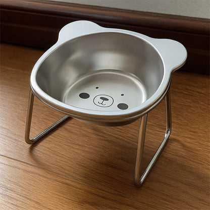 gamelle pour chat grise avec motif