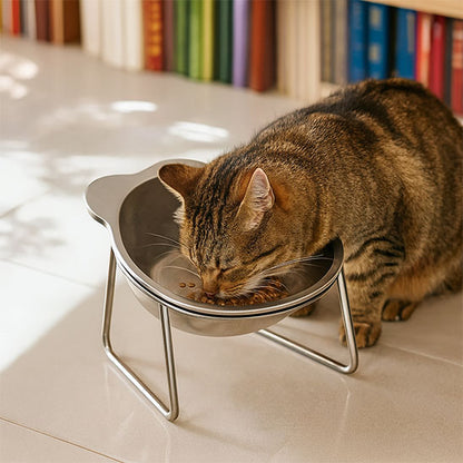 gamelle pour chat grise brillante