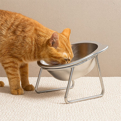 Mon Jolie Chat Gamelle Surélevée en Acier Inoxydable