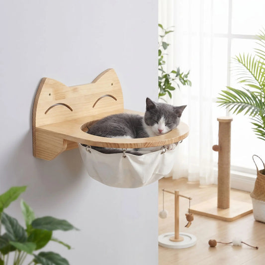 hamac mural pour chat beige et confortable