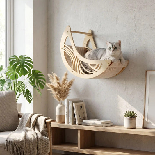 hamac mural pour chat en forme de lune