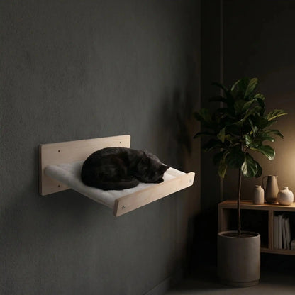 Hamac mural pour chat – bois beige 40 x 30 cm