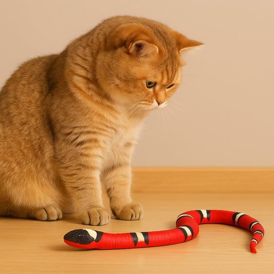 jeu pour chat serpent rouge avec chat