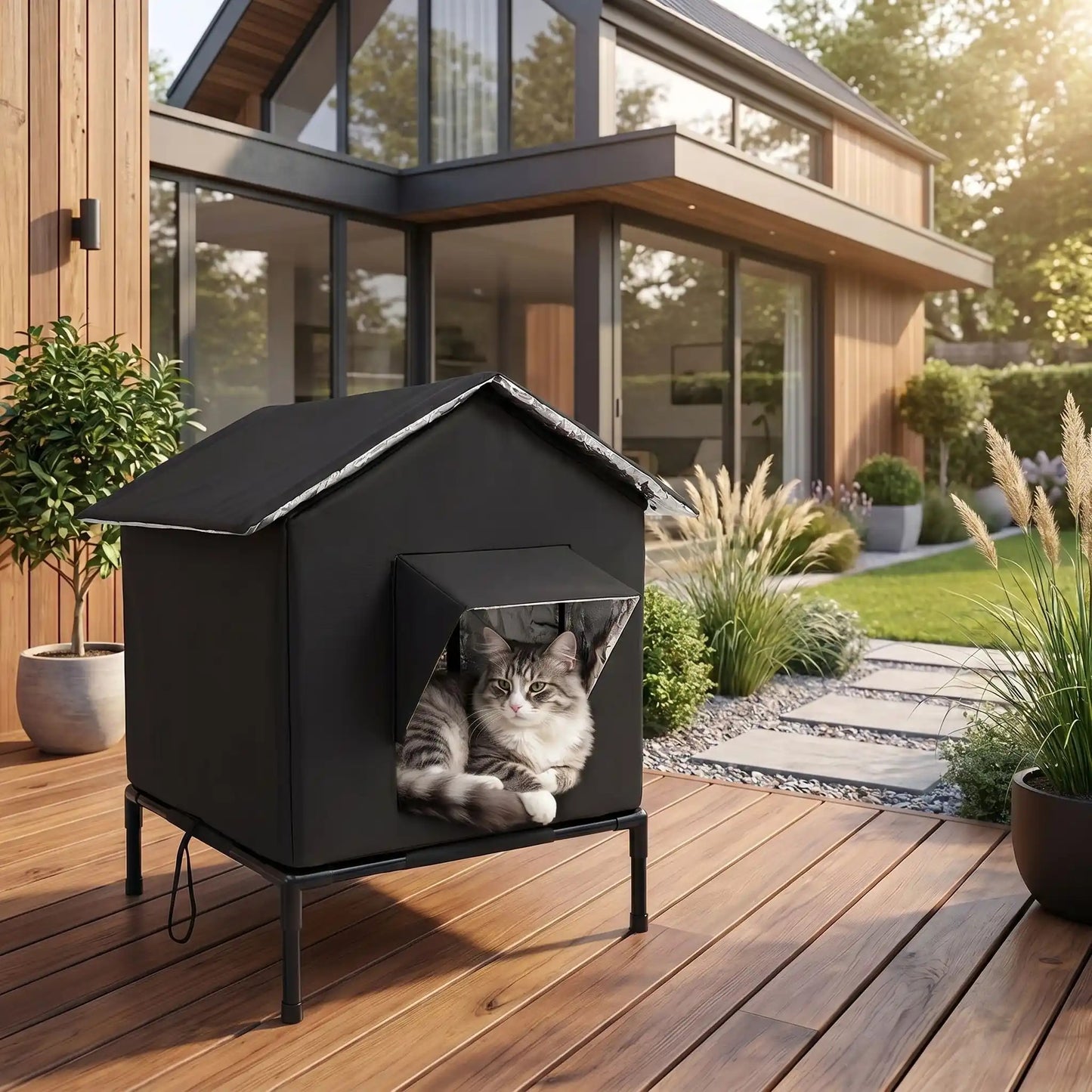 maison exterieur pour chat ludique et chaude