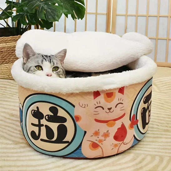 maison pour chat comme une grande bol pour que le chat puisse se coucher dedans 