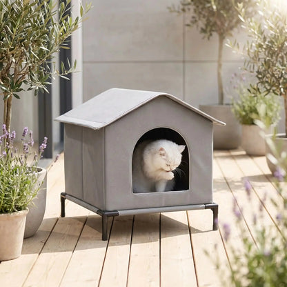 Maison pour chat imperméable en peluche
