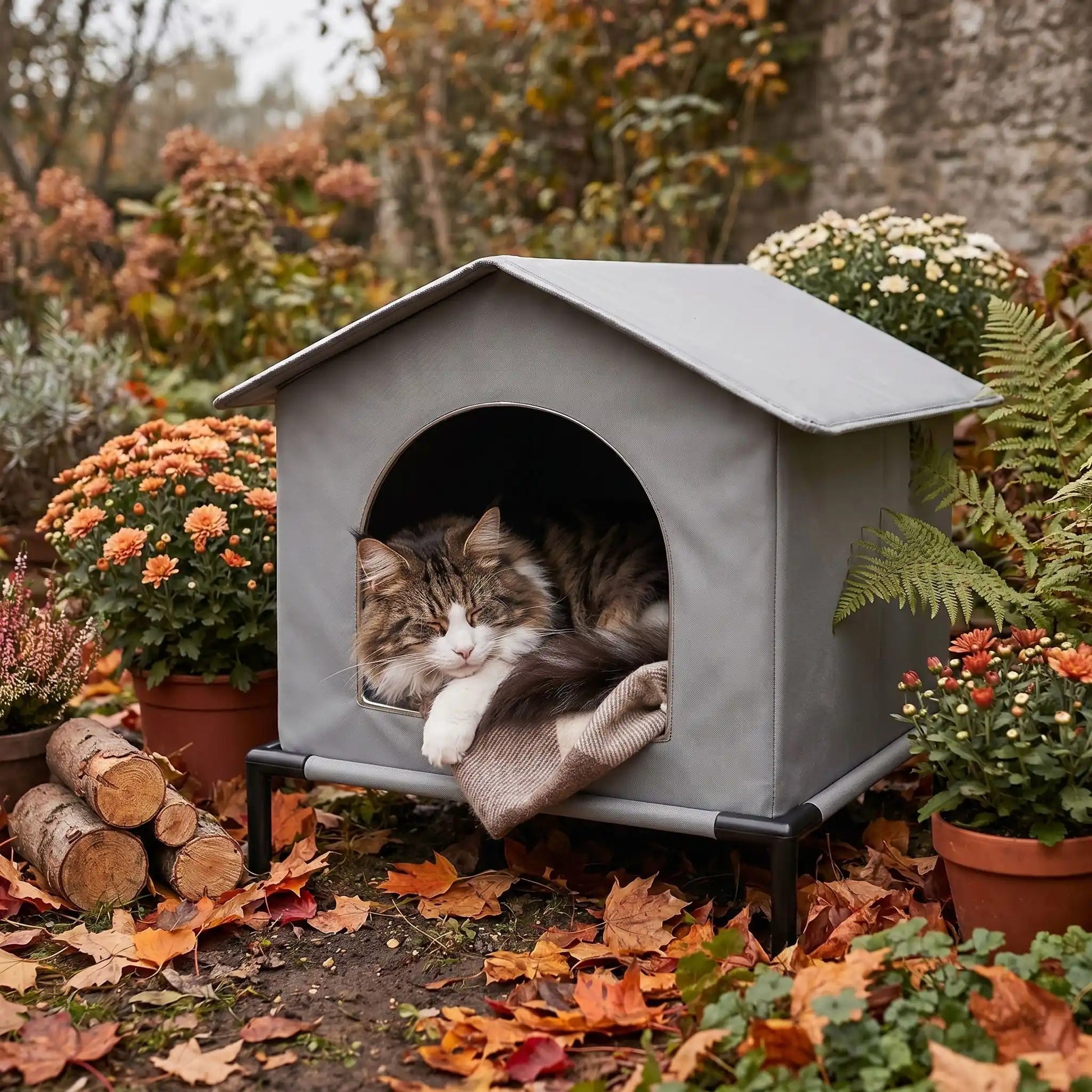 maison pour les chats chaude