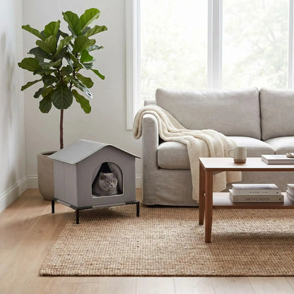 Maison pour chat imperméable en peluche