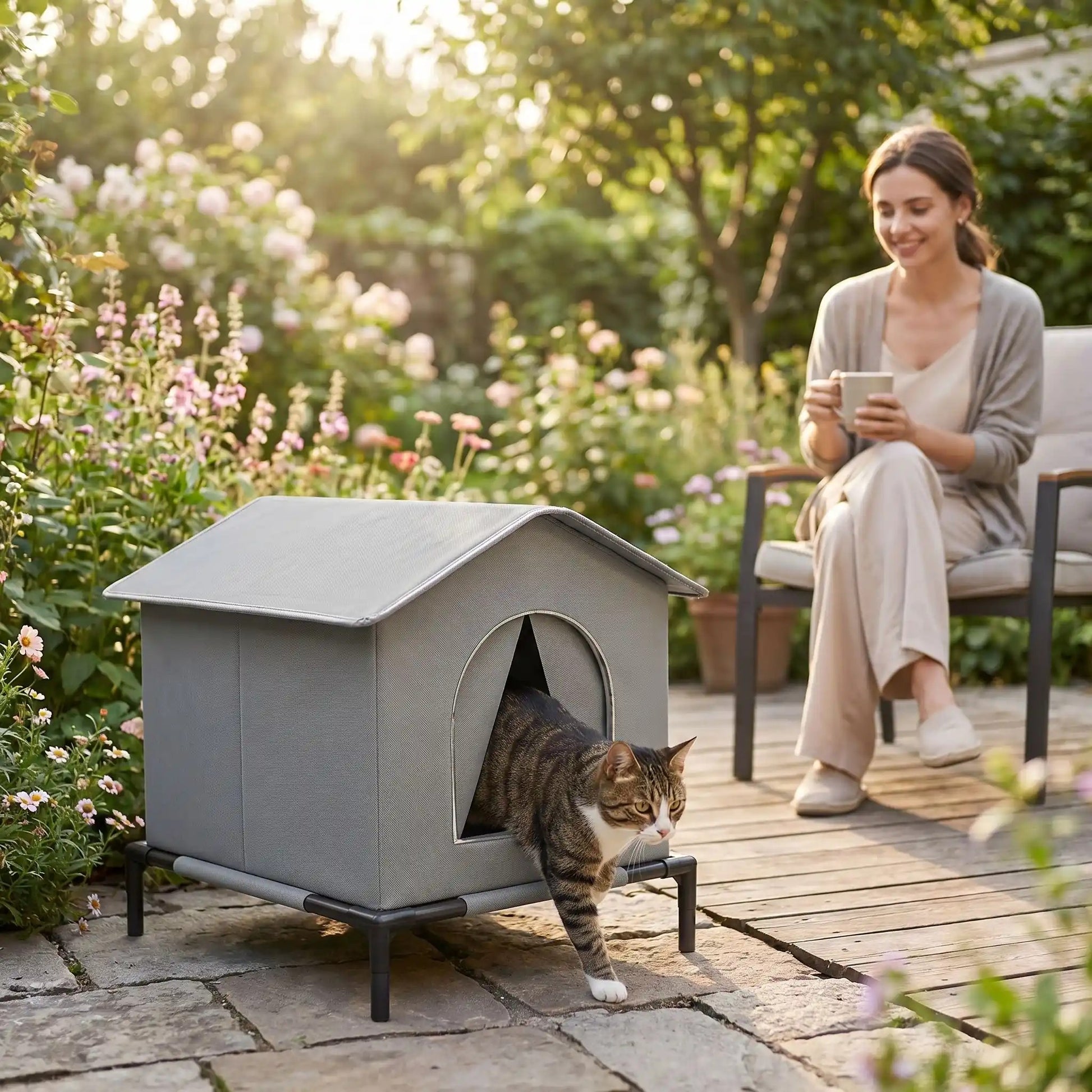 maison pour les chats spacieuse et chaude