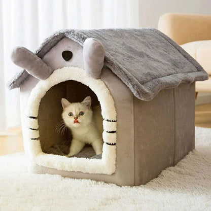 niche pour chat chalet gris