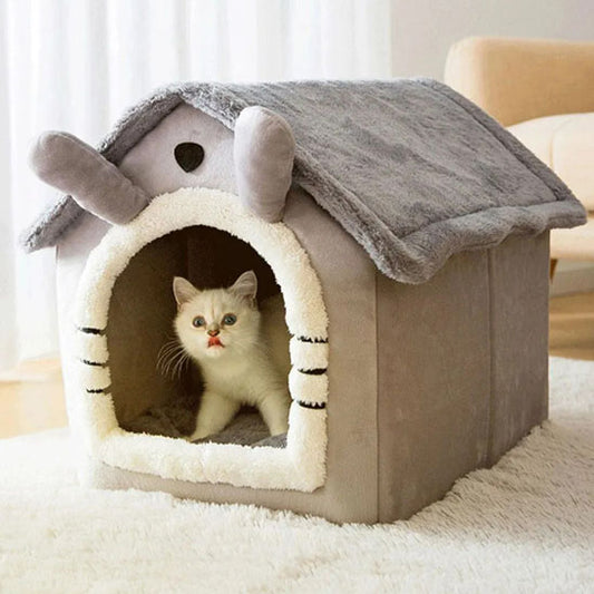 niche pour chat chalet gris