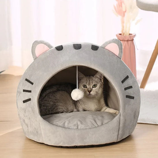 niche pour chat rond et douillet