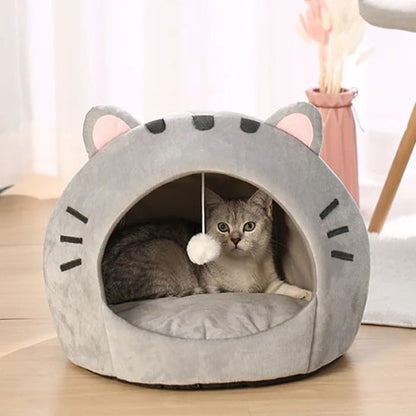 niche pour chat rond et douillet