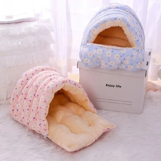 panier chat bleu et rose