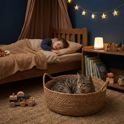 panier osier pour chat chic et beige
