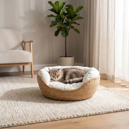 panier osier pour chat grand douillet et sécurisant