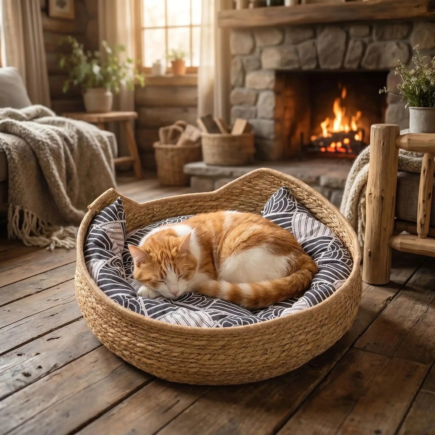 Panier en osier pour chat | Le Refuge Tressé
