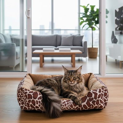panier pour chat confortable avec motif