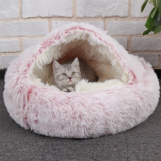 panier pour chat rond et pratique pour hiver