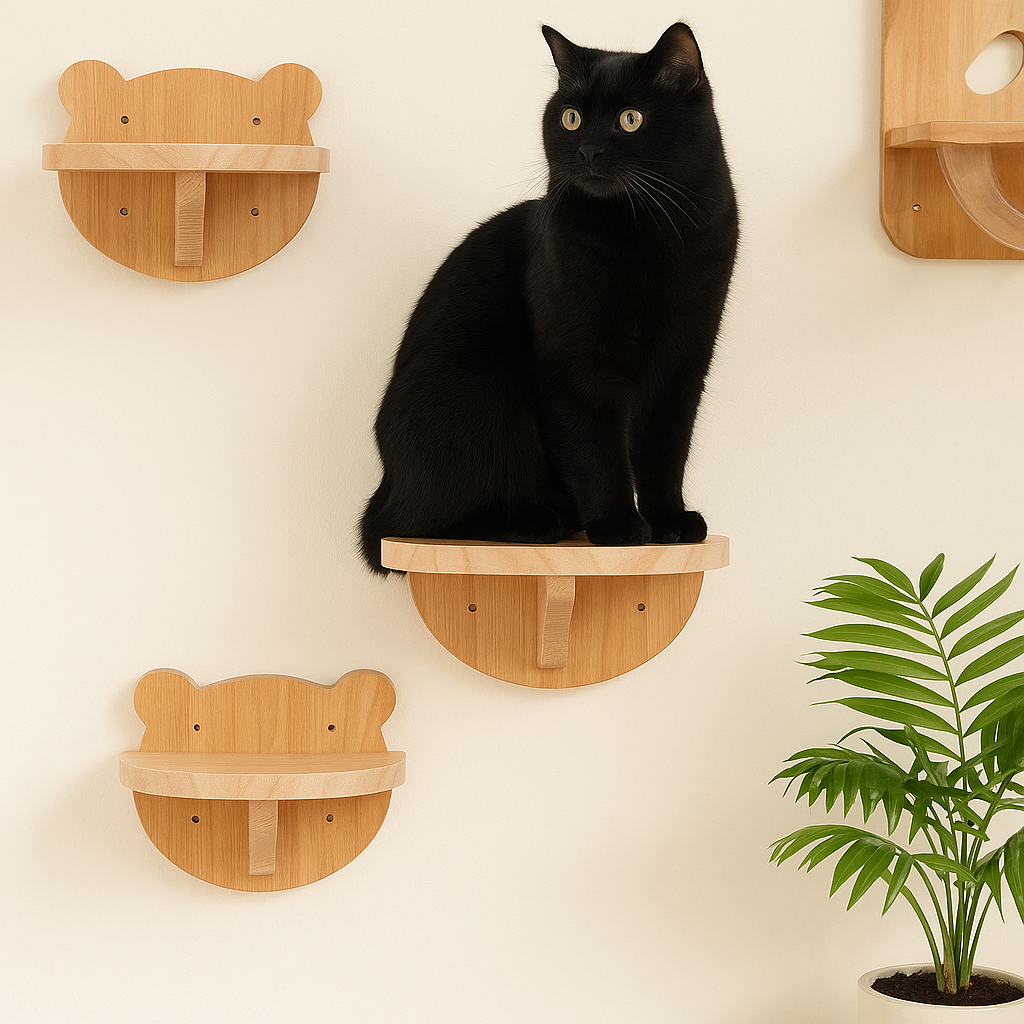 parcours mural chat avec chat noir