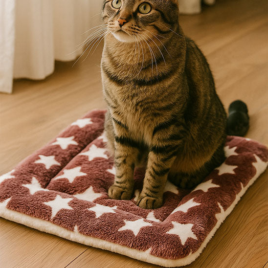 tapis chat douillet brun