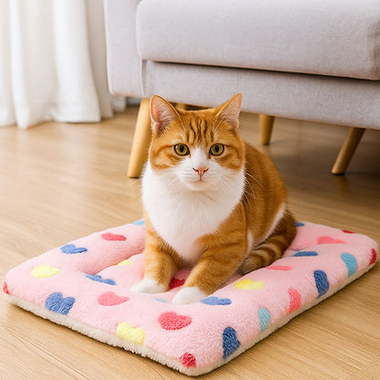 tapis chat douillet rose